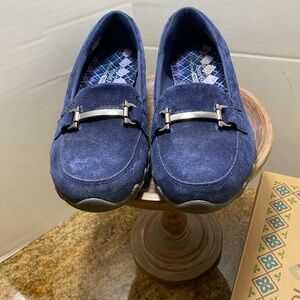 Skechers BE CLUTCH Navy Blue Suede Loafers/ Size 7M